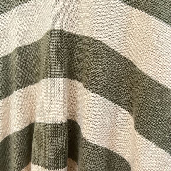 Marled Reunited Clothing Women's Green & Tan Striped Hooded V-Neck Sweater L - Picture 5 of 10